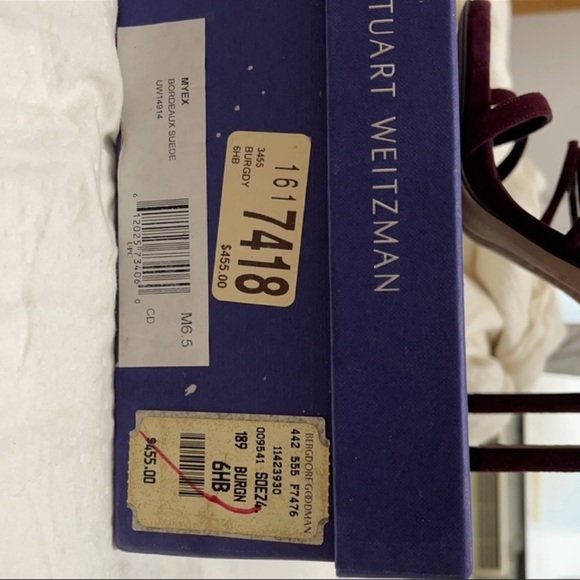 Stuart Weizmann in Bordeaux the color of the season suede sandals NWT - Picture 3 of 5